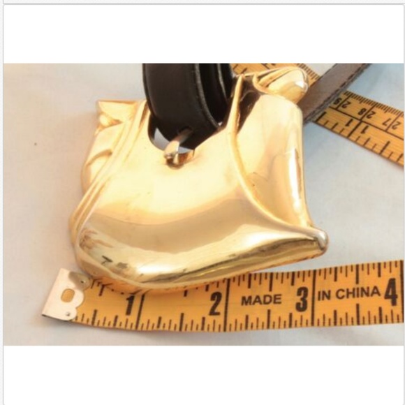 Ilana Goor Brass Belt Buckle and Belt Strap Rare Vintage Modernist Artisan main image 5